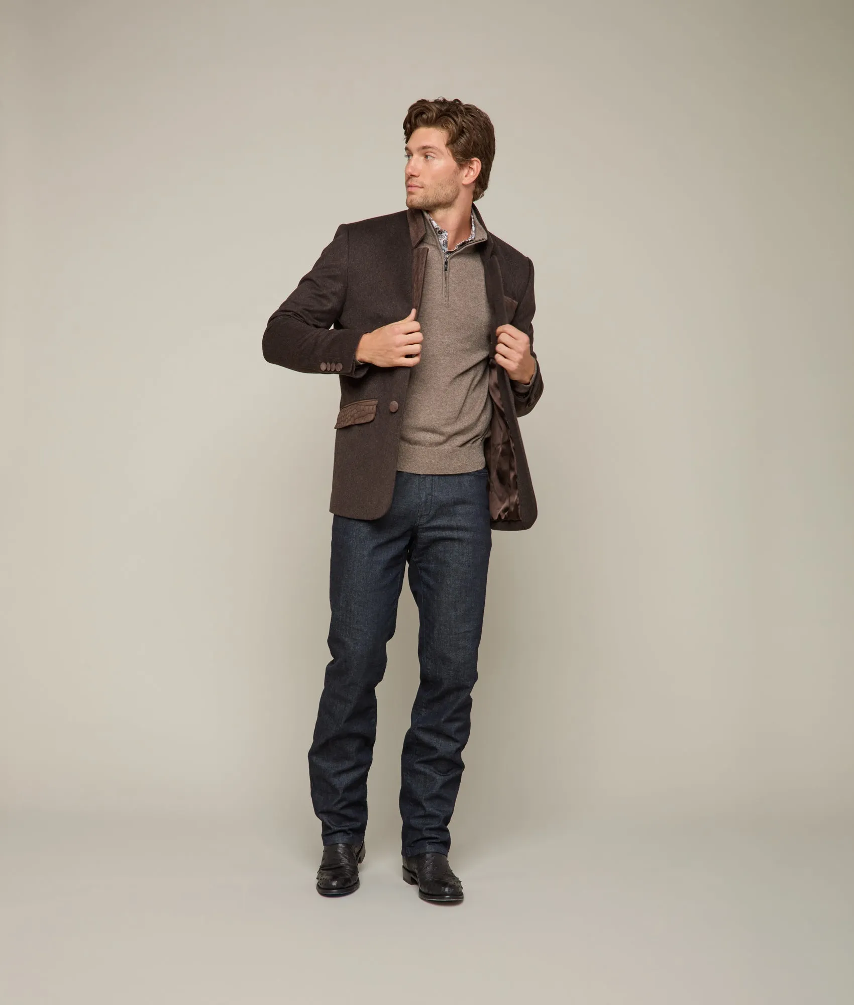 Nile Crocodile Sport Coat :: Grey