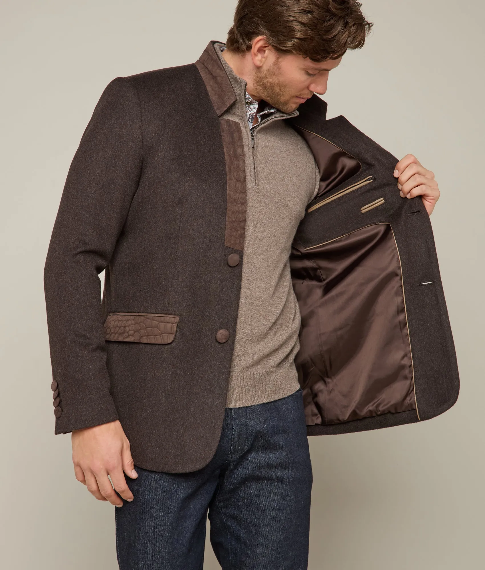 Nile Crocodile Sport Coat :: Grey