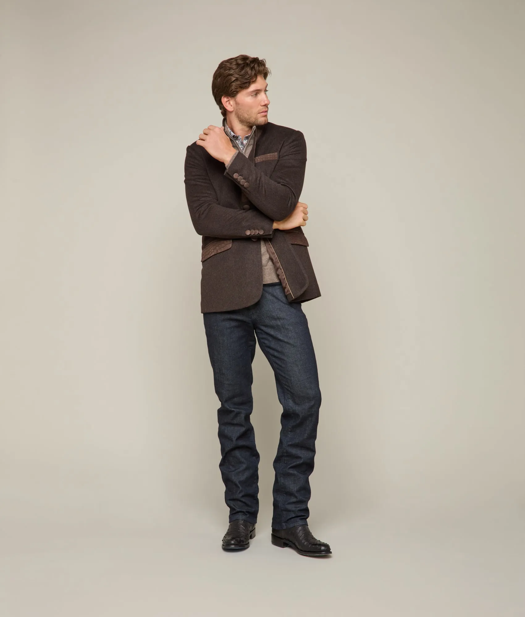 Nile Crocodile Sport Coat :: Grey