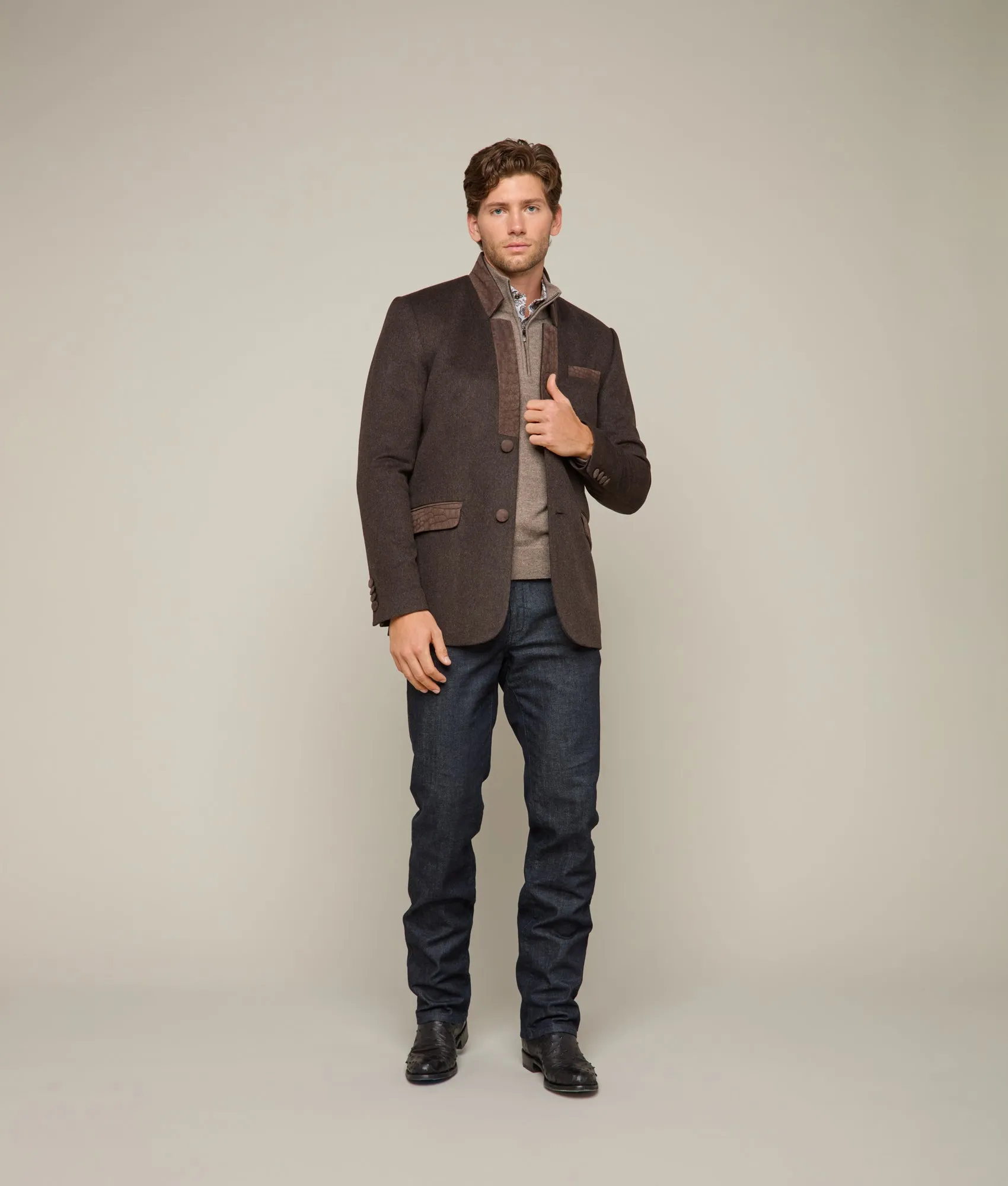 Nile Crocodile Sport Coat :: Grey
