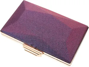 NOLITOY 1Pc Gradient Color Evening Bag for Women Geometric Satin Clutch Purse Portable Handbag for Parties and Events Stylish Ladies Evening Bag