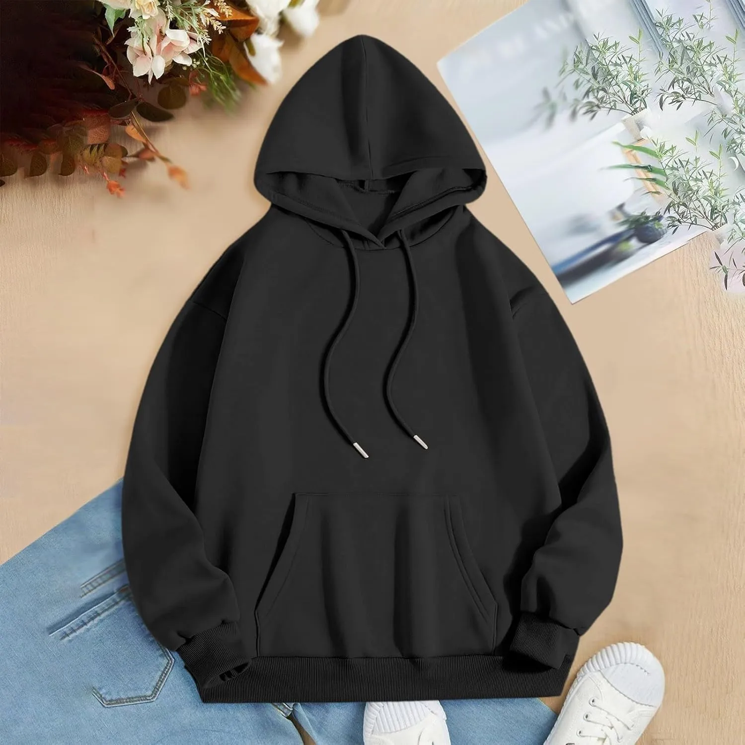 Oversized Sweatshirts for Teen Girls Palm Puff Long Sleeve Crewneck Cute Hoodies Lightweight Autumn Fashion Clothes