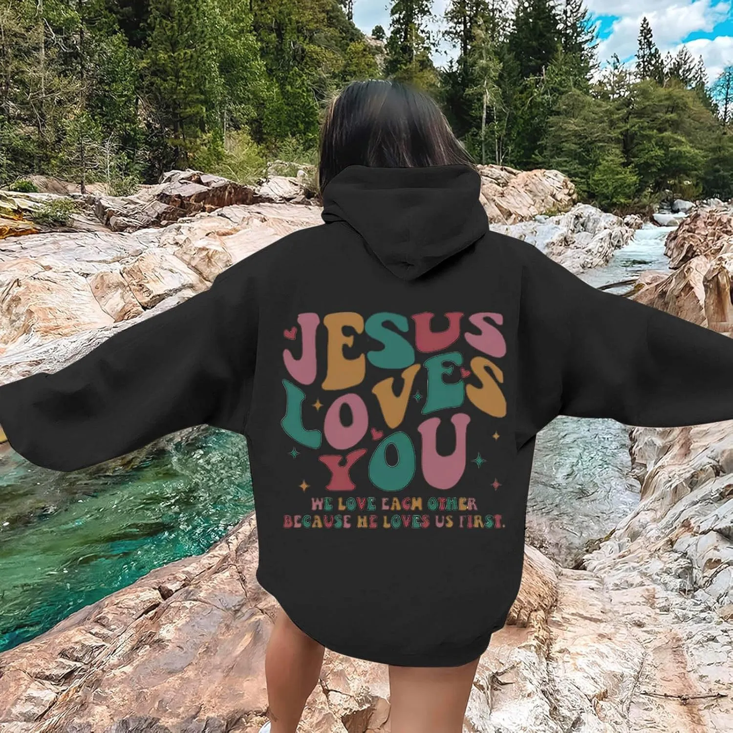 Oversized Sweatshirts for Teen Girls Palm Puff Long Sleeve Crewneck Cute Hoodies Lightweight Autumn Fashion Clothes