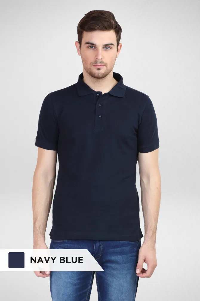 Pack Of 3 Polo T-Shirts Petrol Blue Royal Blue and Navy Blue for Men