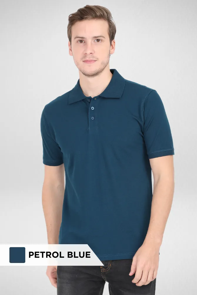 Pack Of 3 Polo T-Shirts Petrol Blue Royal Blue and Navy Blue for Men