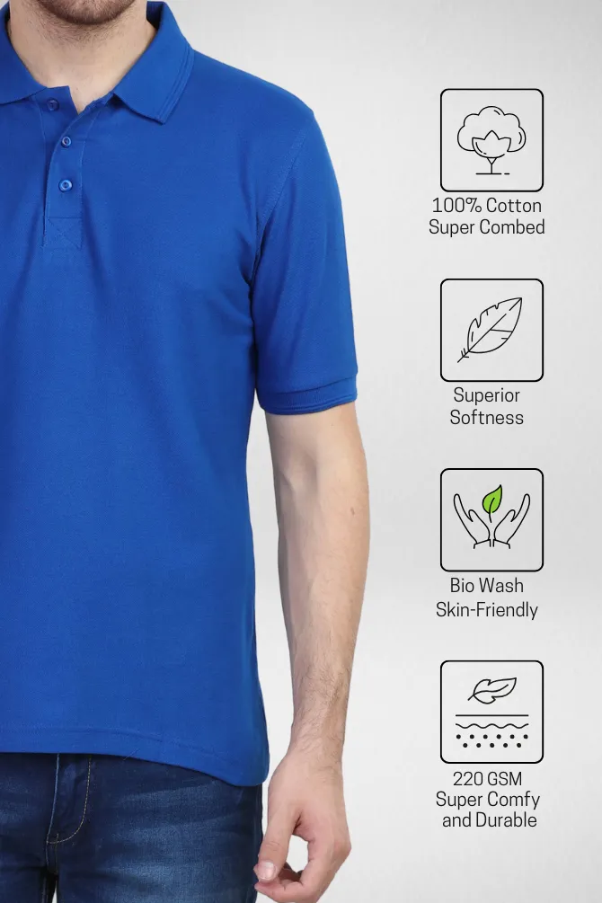 Pack Of 3 Polo T-Shirts Petrol Blue Royal Blue and Navy Blue for Men