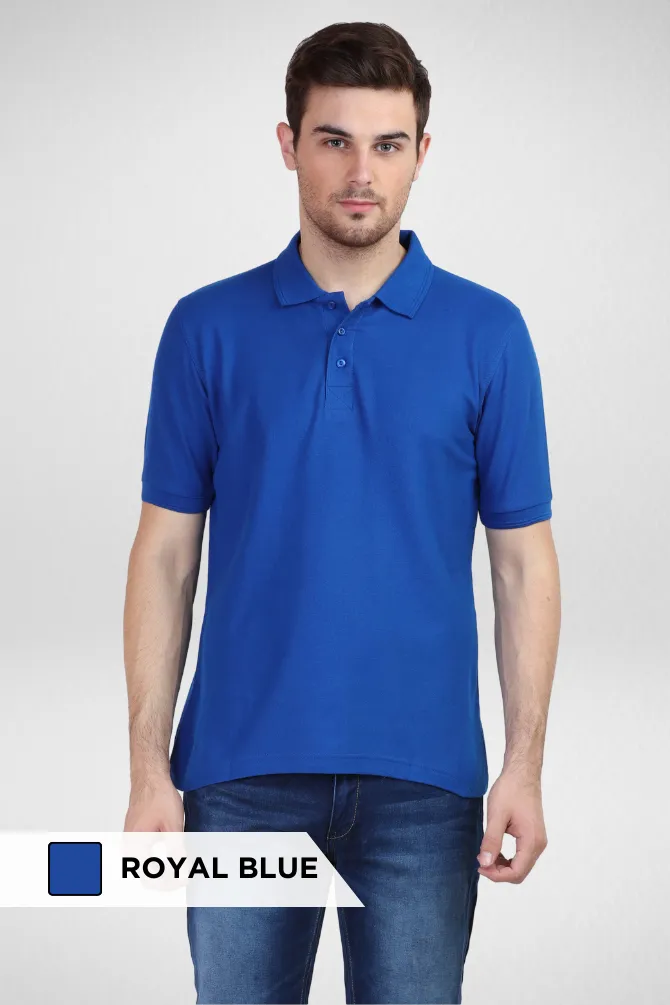 Pack Of 3 Polo T-Shirts Petrol Blue Royal Blue and Navy Blue for Men