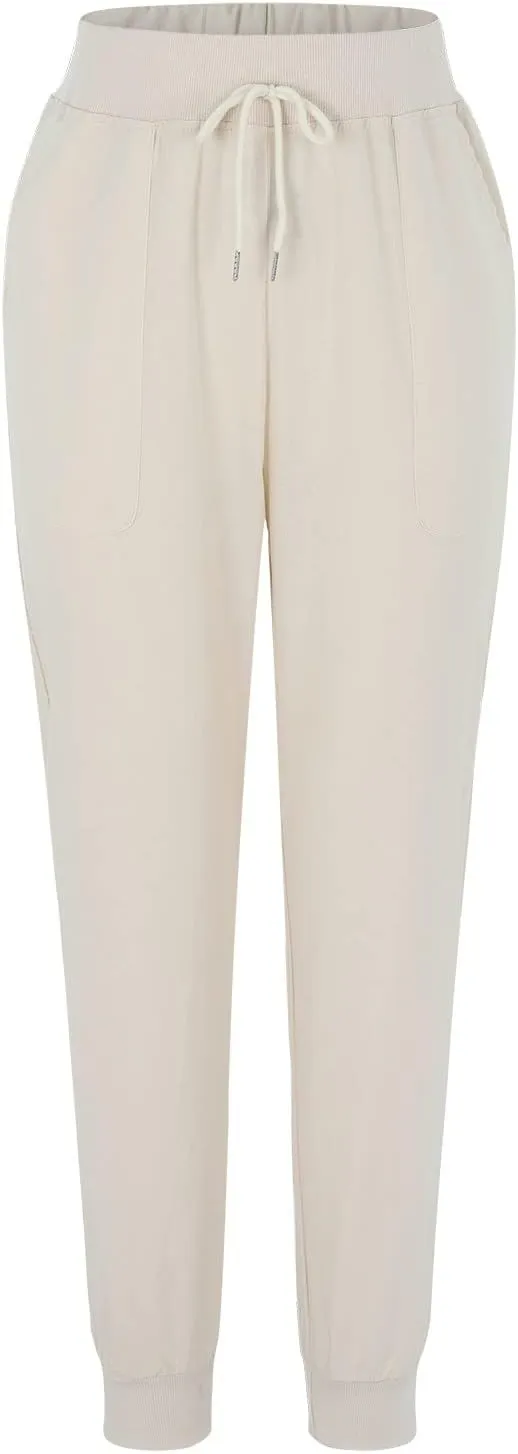 PTOLOCIF Beach Pants for Women,Drawstring Elastic Waist Pants Cotton Linen Tapered Pants Casual Travel Pants Trousers