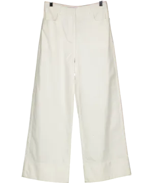 REISS White Myrtle Twill Culotte Trousers UK 4