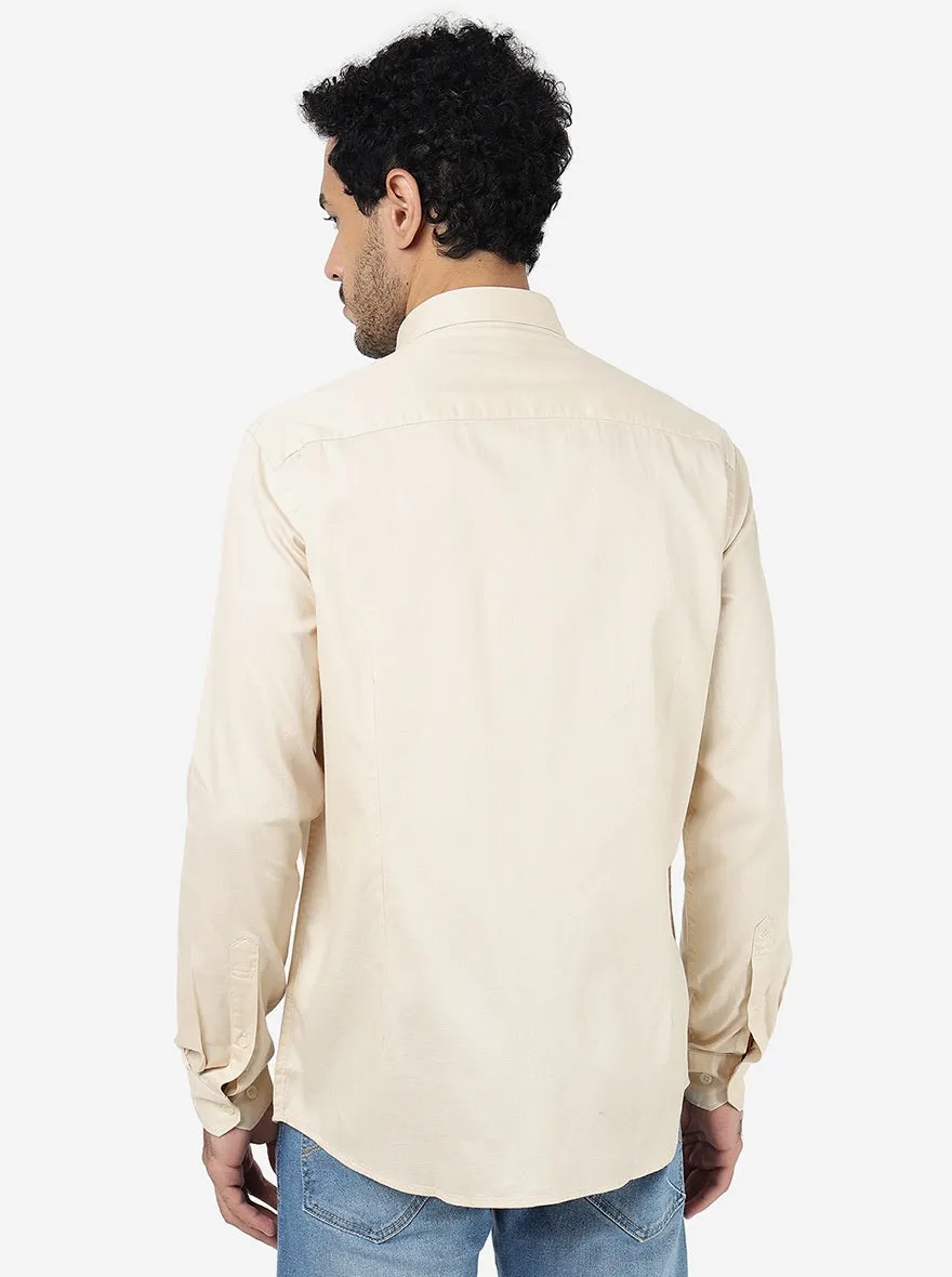 Smoke Grey Solid Smart Fit Semi Casual Shirt | Greenfibre