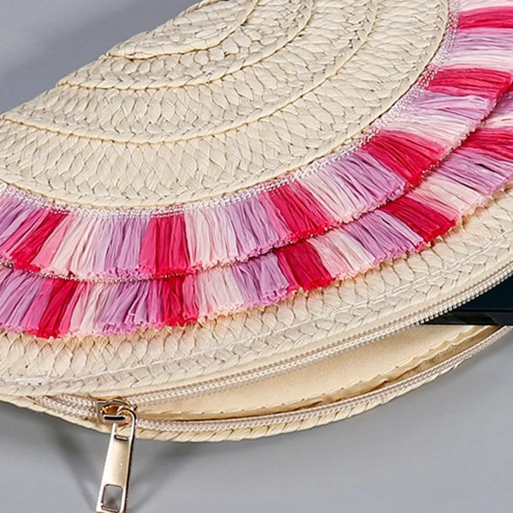 Straw Envelope Bag for Women Stylish Shell Clutch Bag Wallet Party Prom 2025 Woven Wrist Evening Handbag