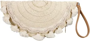 Straw Envelope Bag for Women Stylish Shell Clutch Bag Wallet Party Prom 2025 Woven Wrist Evening Handbag
