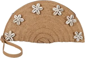 Straw Envelope Bag for Women Stylish Shell Clutch Bag Wallet Party Prom 2025 Woven Wrist Evening Handbag
