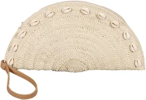 Straw Envelope Bag for Women Stylish Shell Clutch Bag Wallet Party Prom 2025 Woven Wrist Evening Handbag
