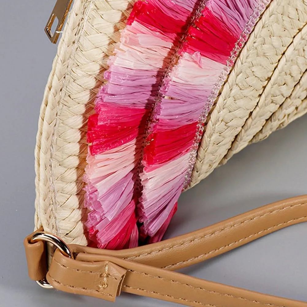 Straw Envelope Bag for Women Stylish Shell Clutch Bag Wallet Party Prom 2025 Woven Wrist Evening Handbag
