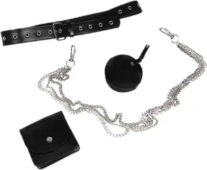 Stylish Chain Belt Bag Punk Waist Bag for Women Resistant Material Adjustable Chain Design