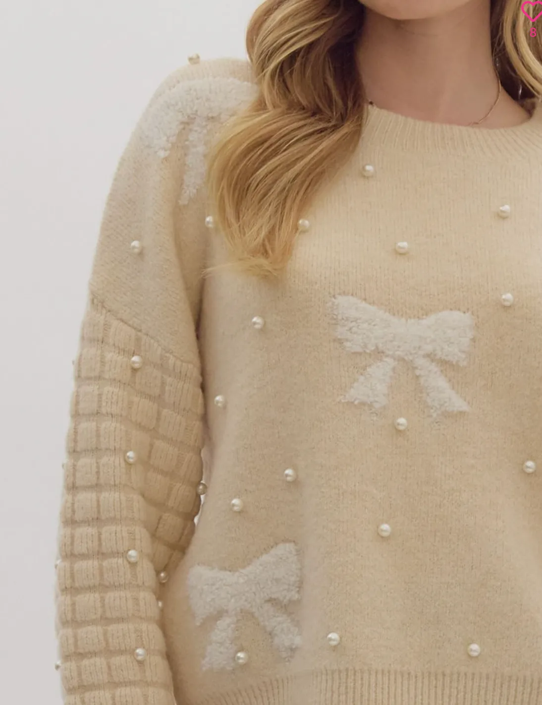 Taylor Sweater Featuring Pearls and Bow