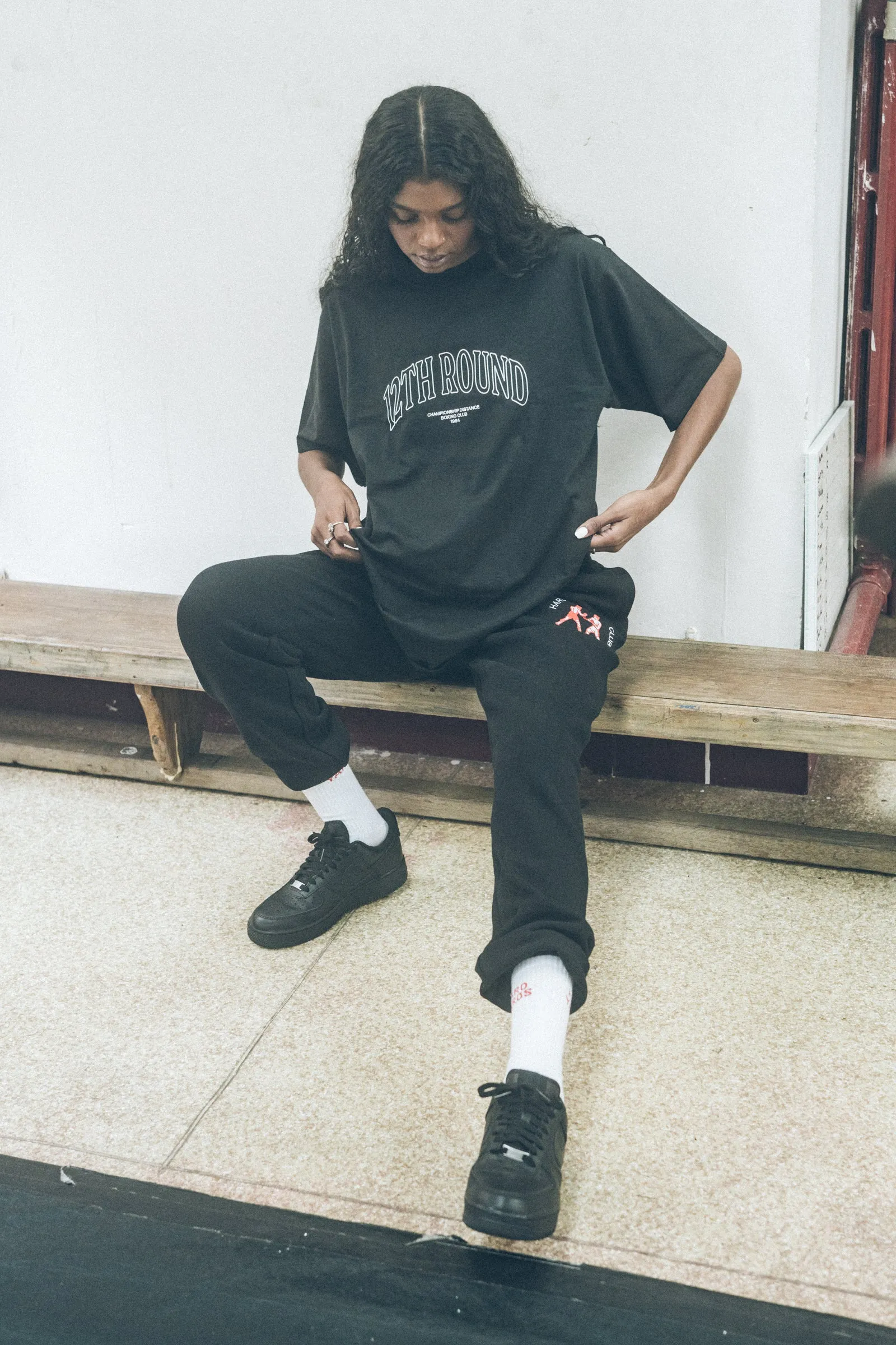 Vice 84 'Hard Yards Fight Club' Embroidered Joggers - Black