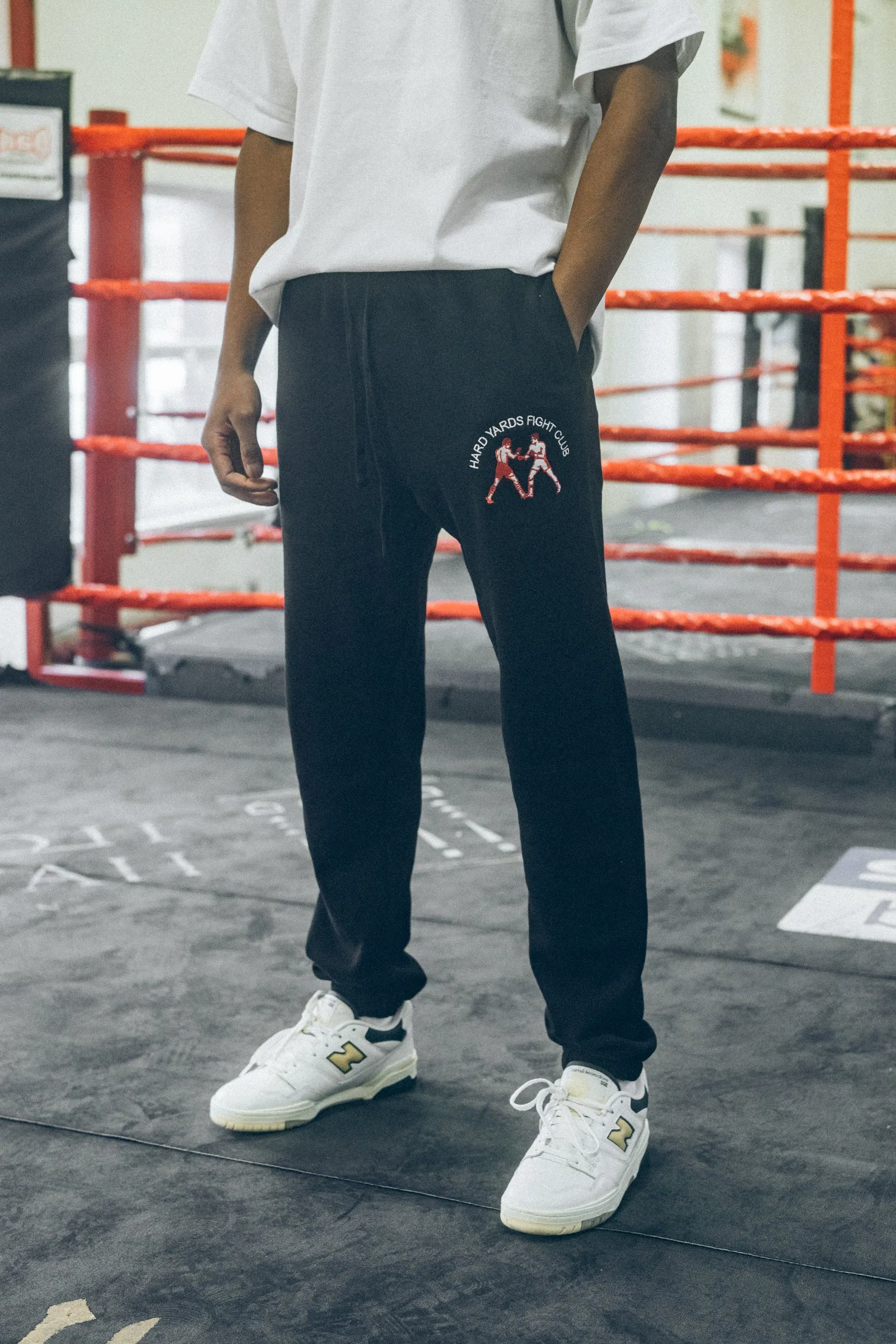 Vice 84 'Hard Yards Fight Club' Embroidered Joggers - Black