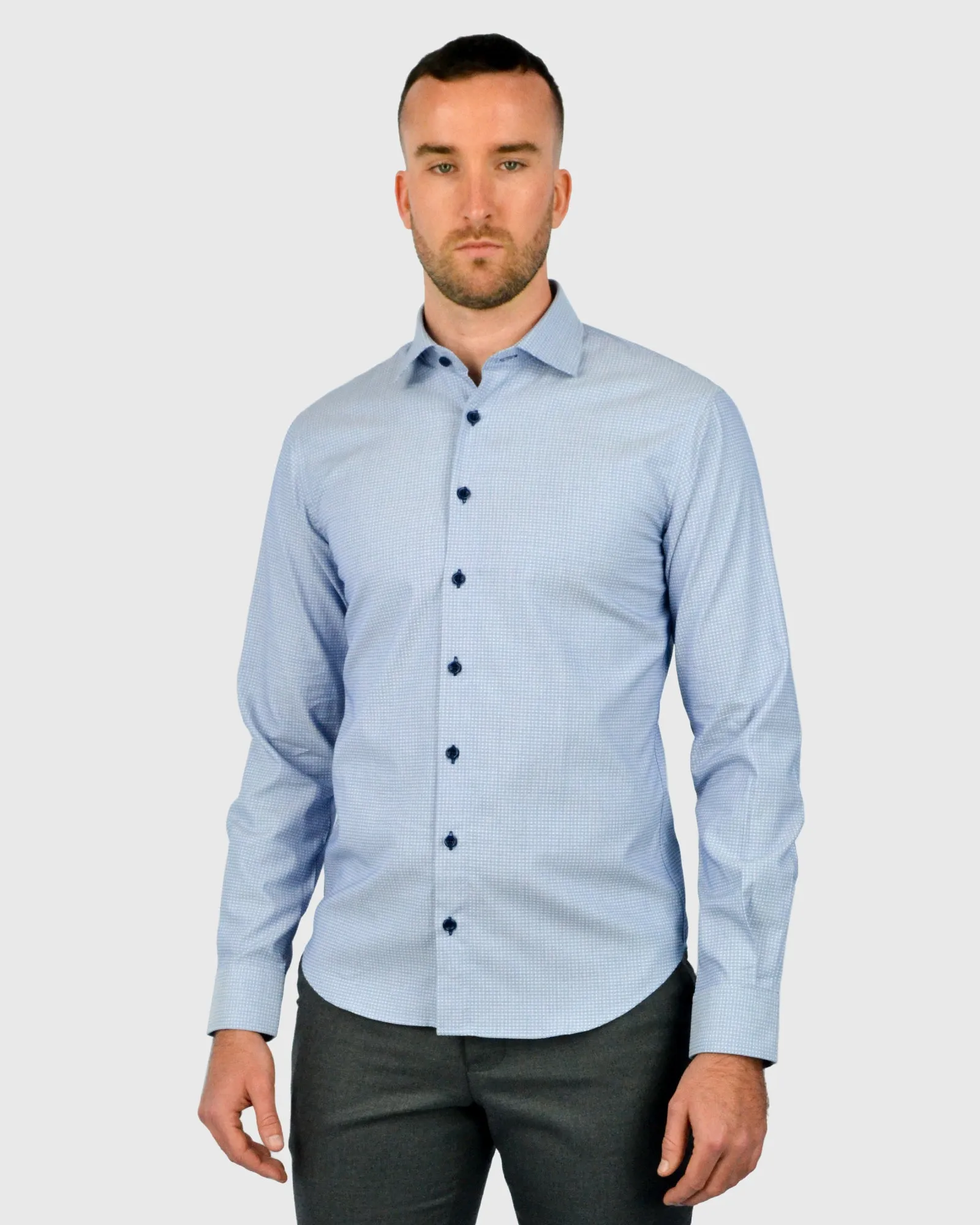 VINCENT & FRANKS S21LU010 RYB-BLUE SLIM SC SHIRT