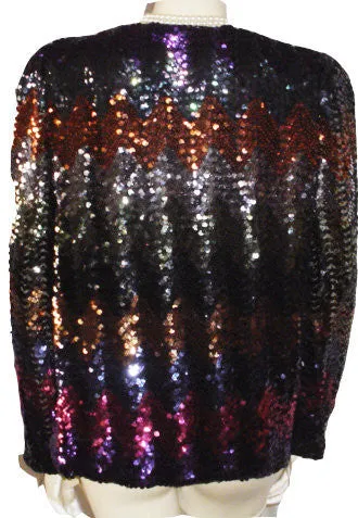*VINTAGE JO ED SOPHISTICATES SPARKLING JACKET ENCRUSTED WITH SEQUINS - PERFECT FOR THE HOLIDAYS
