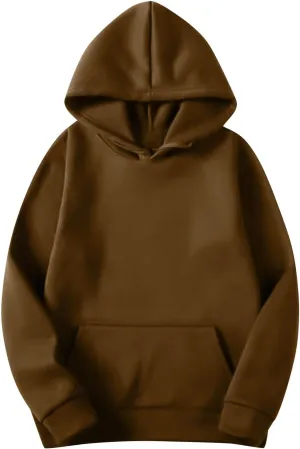 Women Solid Color Hoodie Trendy 2024 Sweatshirt Shirts Comfy Long Slevee Pullover Sweater Tops With Pockets