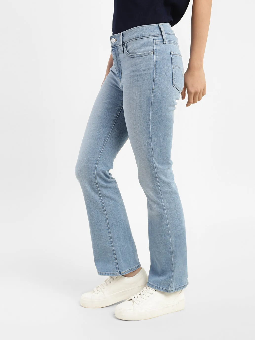 Women's 315 Blue Straight Fit Mid Rise Jeans