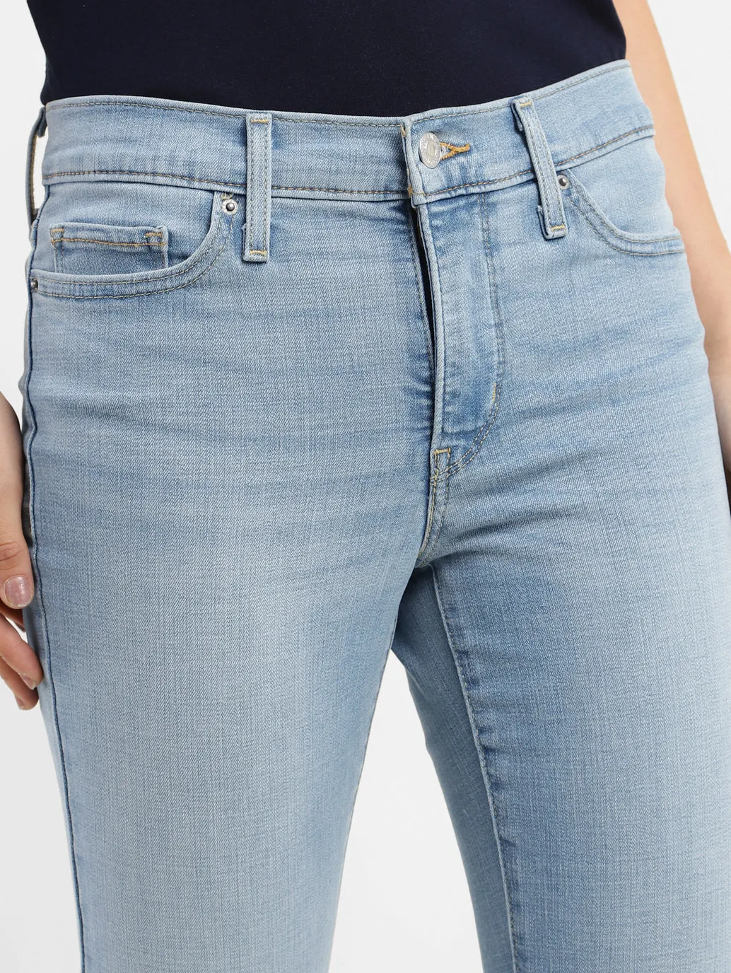 Women's 315 Blue Straight Fit Mid Rise Jeans
