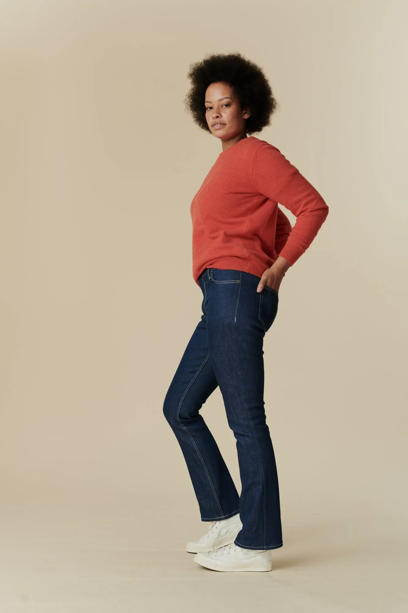 Women's Bootcut Leg Mid Rise Denim Jeans - Blue