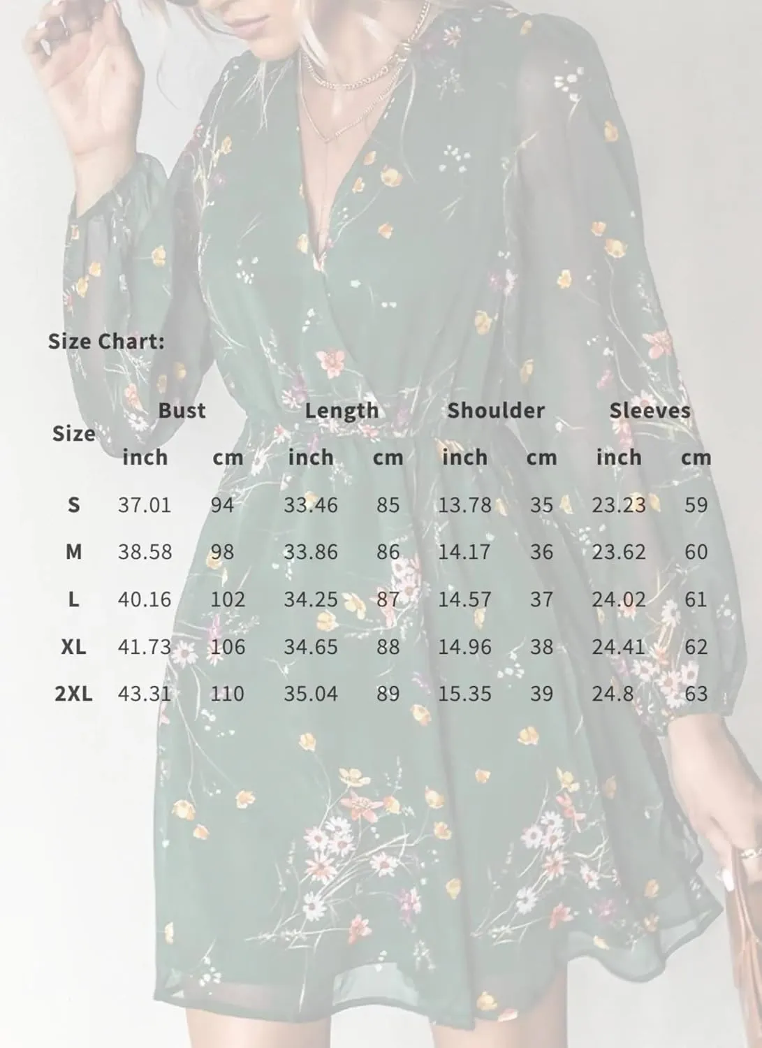 Women's Dresses Floral Print V Neck Long Sleeve Mini Dress Stylish Elastic Waist Flowly Ruffle Hem Day Dress
