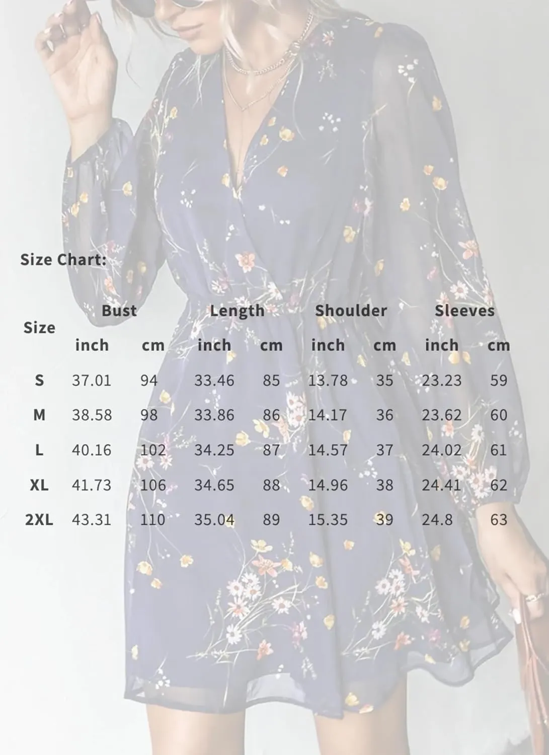 Women's Dresses Floral Print V Neck Long Sleeve Mini Dress Stylish Elastic Waist Flowly Ruffle Hem Day Dress