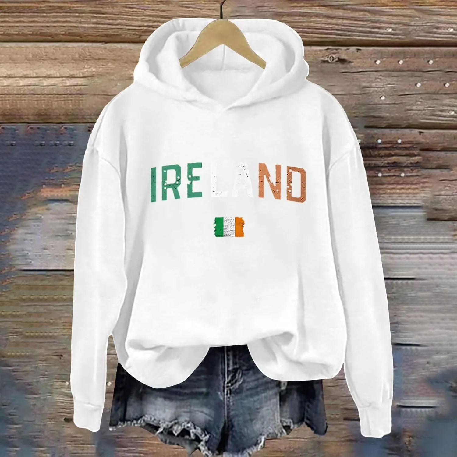 Women's St. Patrick's Day Green Hoodie Valentine's Day Sweatshirts Mardi Gras Long Sleeve Print Shirts 2025