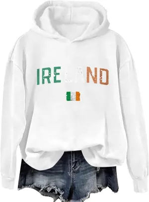 Women's St. Patrick's Day Green Hoodie Valentine's Day Sweatshirts Mardi Gras Long Sleeve Print Shirts 2025