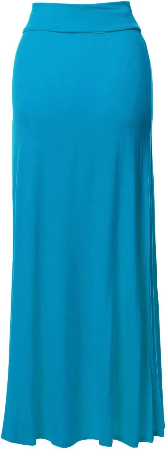 Women's Stylish Fold Over Flare Long Maxi Skirt
