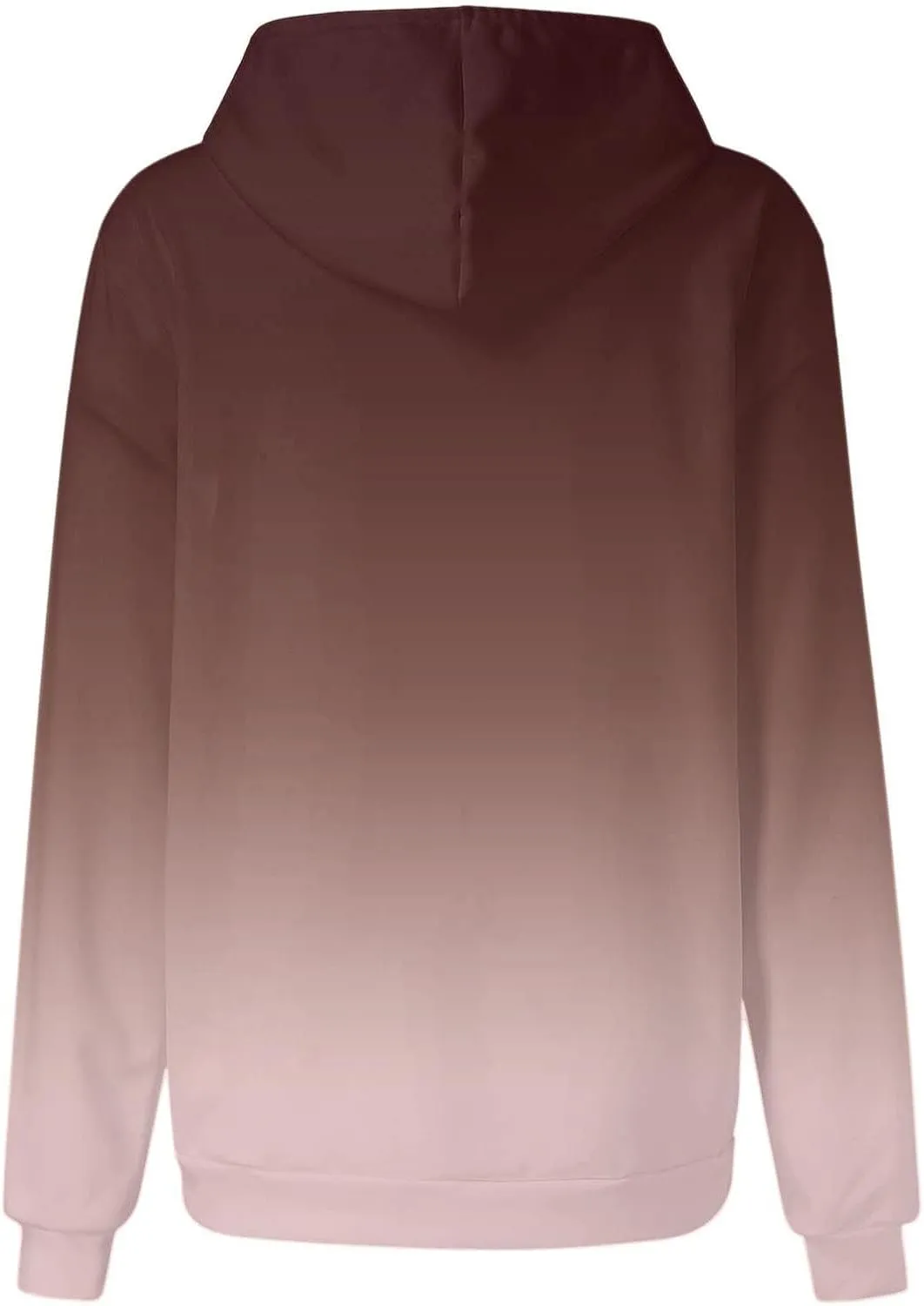 ZDRZK Womens Hoodies With Plus Size Long Sleeve Stylish Gradient Casual Crewneck Sweatshirts Loose Fitting Hooded Pullover