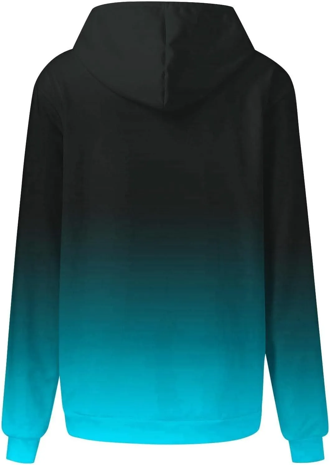 ZDRZK Womens Hoodies With Plus Size Long Sleeve Stylish Gradient Casual Crewneck Sweatshirts Loose Fitting Hooded Pullover