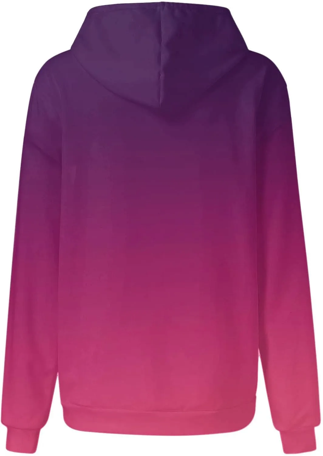 ZDRZK Womens Hoodies With Plus Size Long Sleeve Stylish Gradient Casual Crewneck Sweatshirts Loose Fitting Hooded Pullover