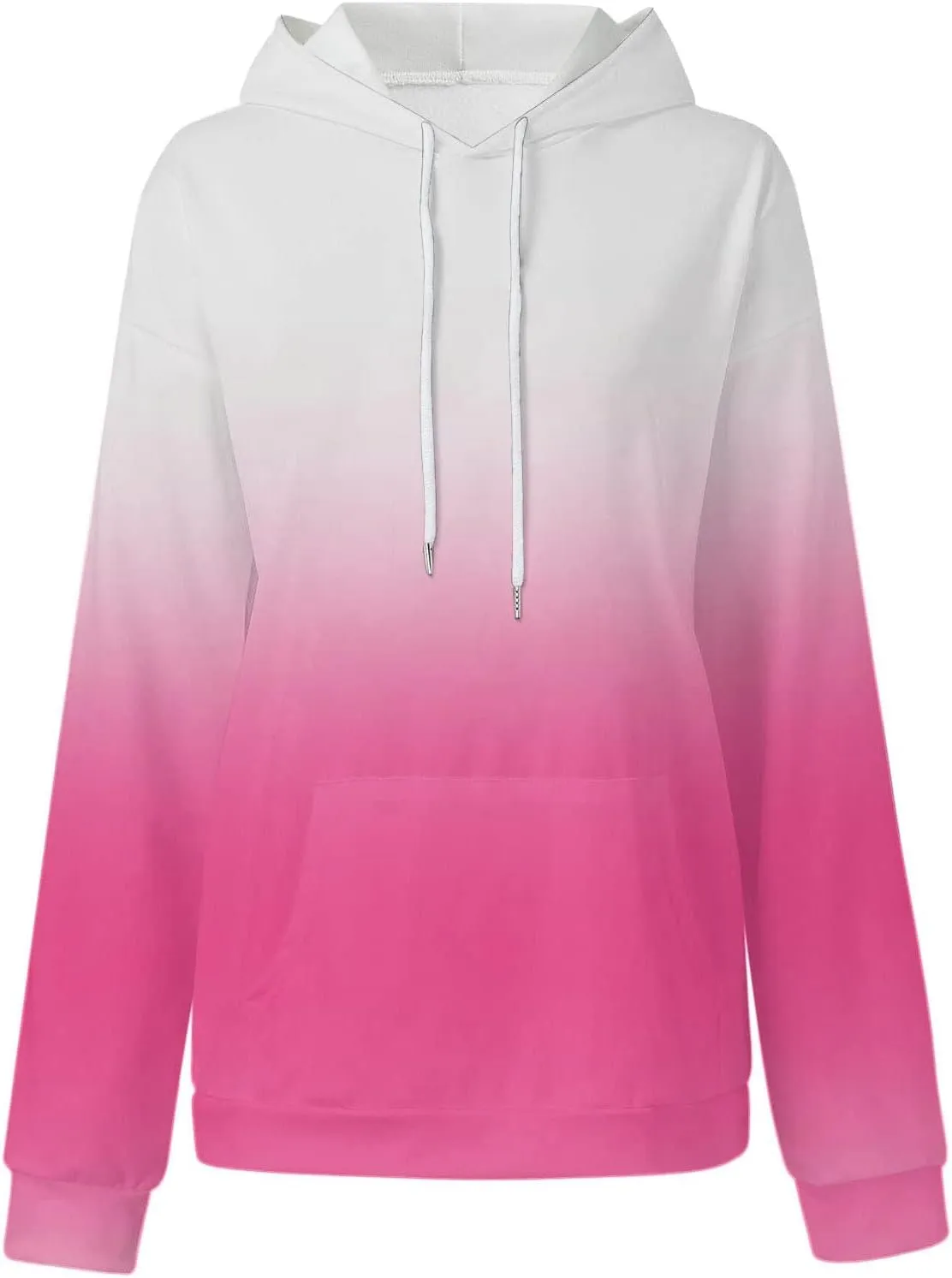 ZDRZK Womens Hoodies With Plus Size Long Sleeve Stylish Gradient Casual Crewneck Sweatshirts Loose Fitting Hooded Pullover