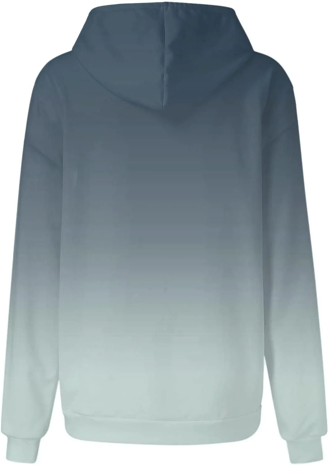 ZDRZK Womens Hoodies With Plus Size Long Sleeve Stylish Gradient Casual Crewneck Sweatshirts Loose Fitting Hooded Pullover